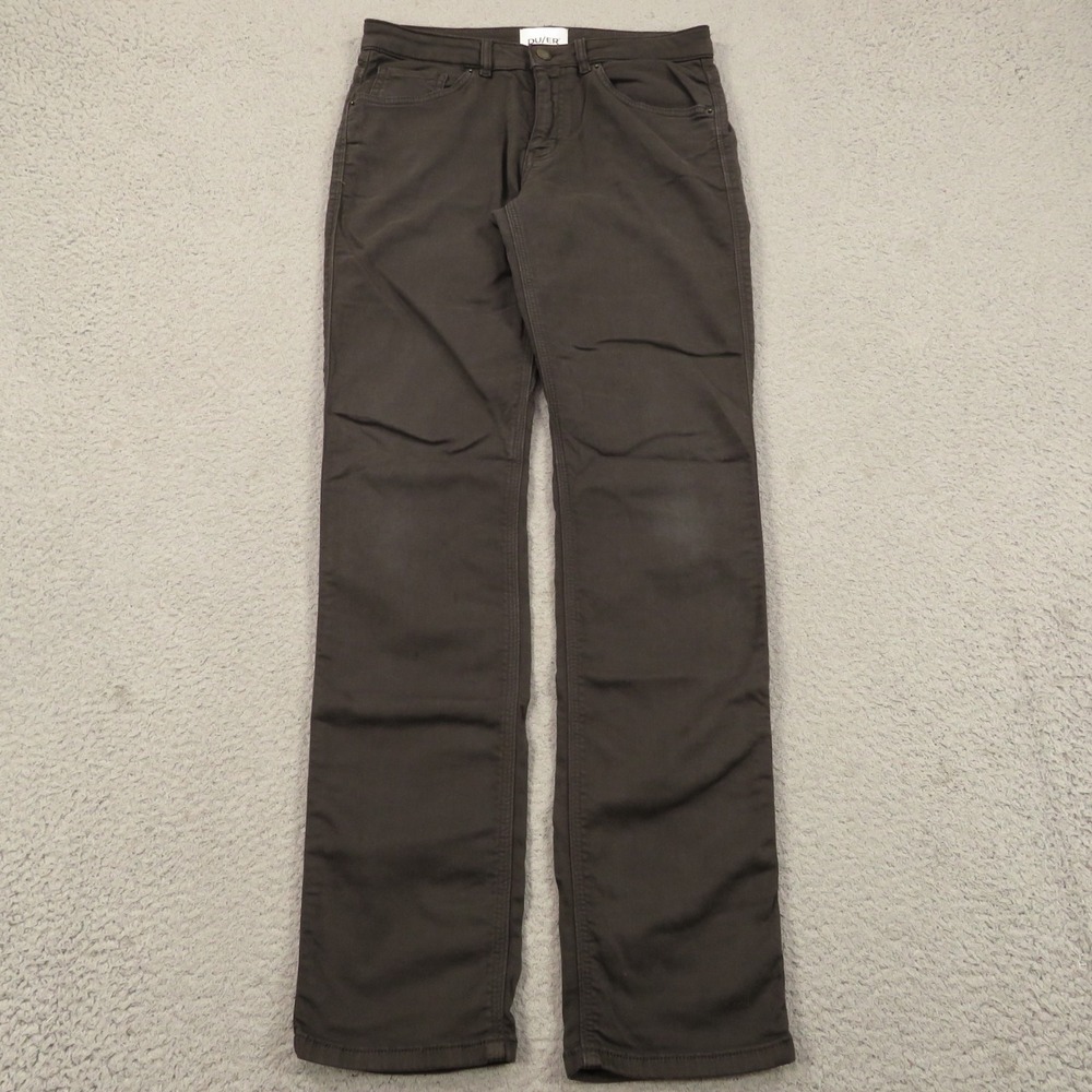 DU/ER Pants Womens 28x32 Slim Straight No Sweat Jeans Stretch Lyocell Travel